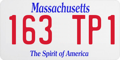 MA license plate 163TP1
