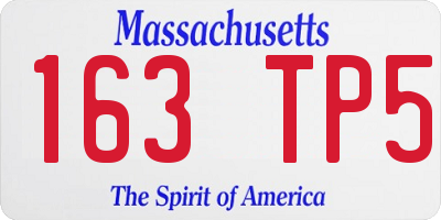 MA license plate 163TP5