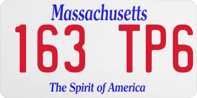 MA license plate 163TP6