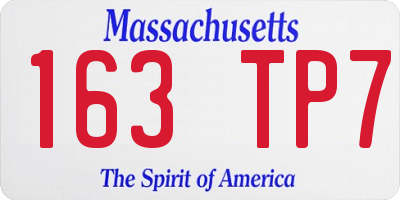 MA license plate 163TP7