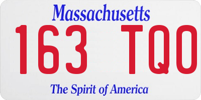 MA license plate 163TQ0