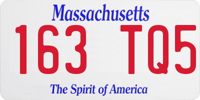 MA license plate 163TQ5