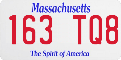 MA license plate 163TQ8