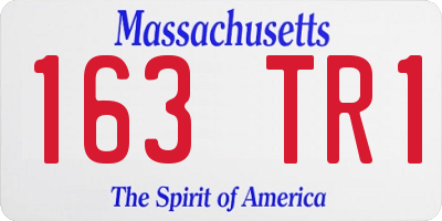 MA license plate 163TR1