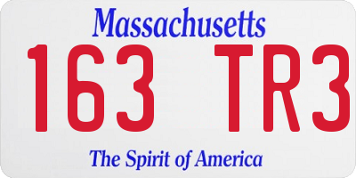 MA license plate 163TR3