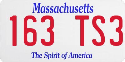 MA license plate 163TS3