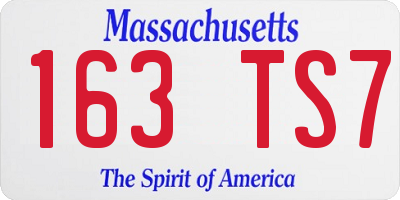 MA license plate 163TS7
