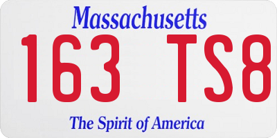 MA license plate 163TS8