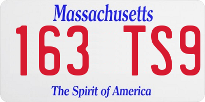 MA license plate 163TS9