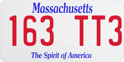 MA license plate 163TT3