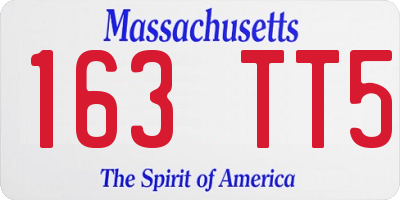 MA license plate 163TT5