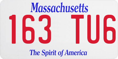 MA license plate 163TU6