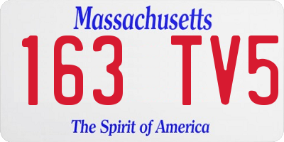 MA license plate 163TV5