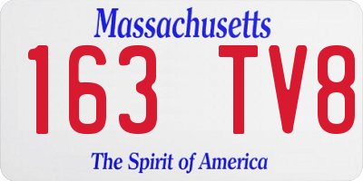 MA license plate 163TV8