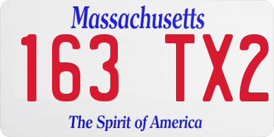 MA license plate 163TX2