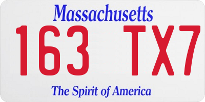MA license plate 163TX7