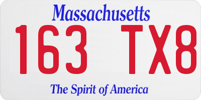 MA license plate 163TX8