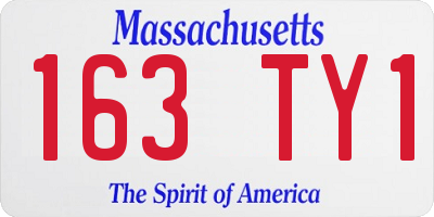 MA license plate 163TY1