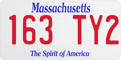 MA license plate 163TY2