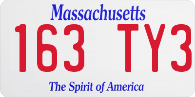 MA license plate 163TY3