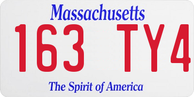MA license plate 163TY4