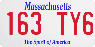 MA license plate 163TY6