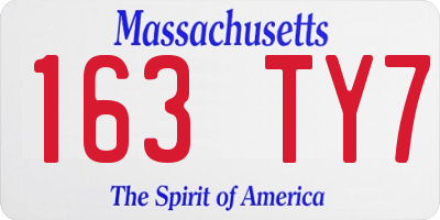 MA license plate 163TY7