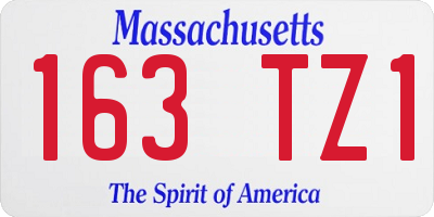 MA license plate 163TZ1