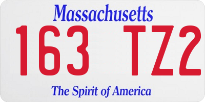 MA license plate 163TZ2