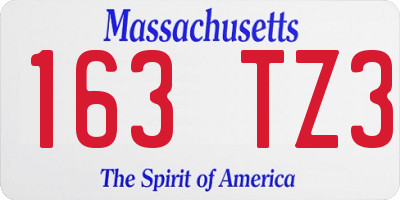 MA license plate 163TZ3