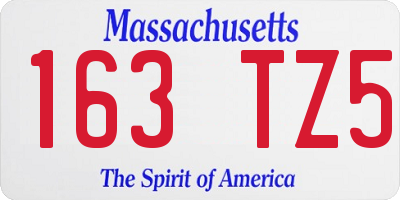MA license plate 163TZ5