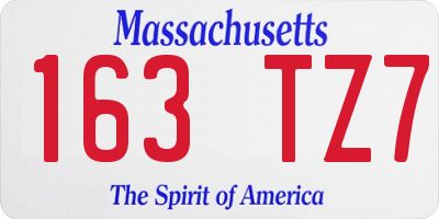 MA license plate 163TZ7