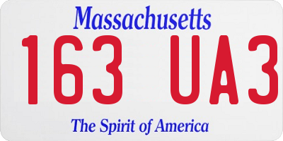 MA license plate 163UA3