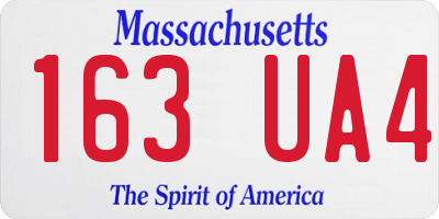 MA license plate 163UA4