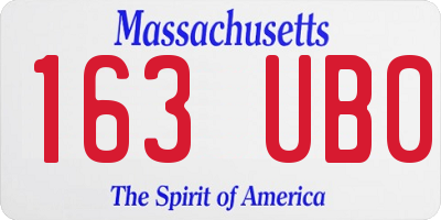 MA license plate 163UB0