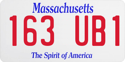 MA license plate 163UB1