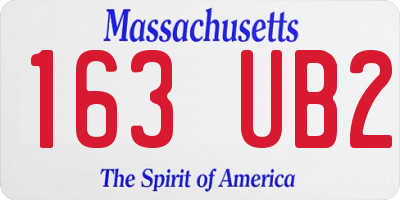MA license plate 163UB2