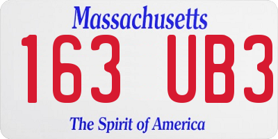 MA license plate 163UB3