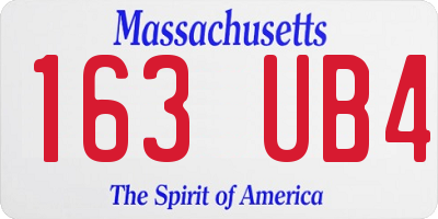 MA license plate 163UB4