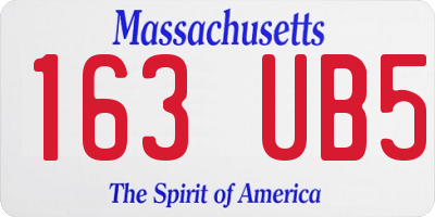 MA license plate 163UB5