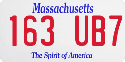 MA license plate 163UB7