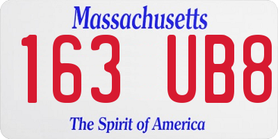 MA license plate 163UB8