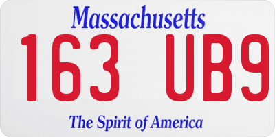 MA license plate 163UB9