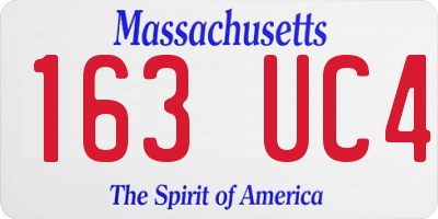 MA license plate 163UC4