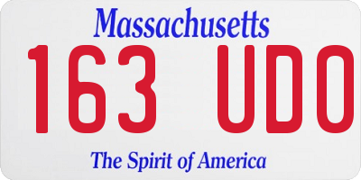 MA license plate 163UD0
