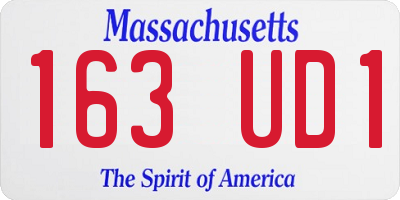MA license plate 163UD1