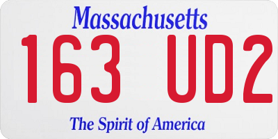 MA license plate 163UD2