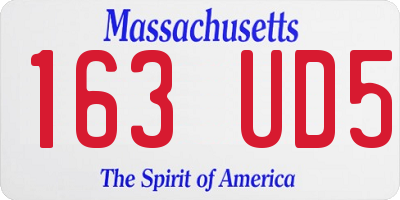 MA license plate 163UD5