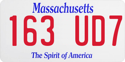MA license plate 163UD7