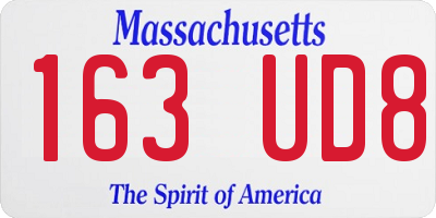 MA license plate 163UD8